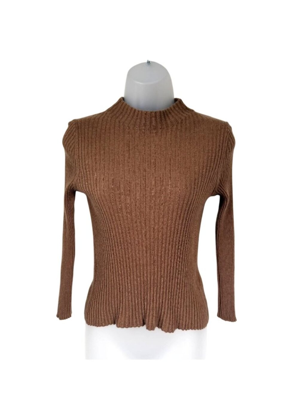 Vince Ribbed Mock Neck Cashmere-Silk Blend Sweater Women's Size S/P